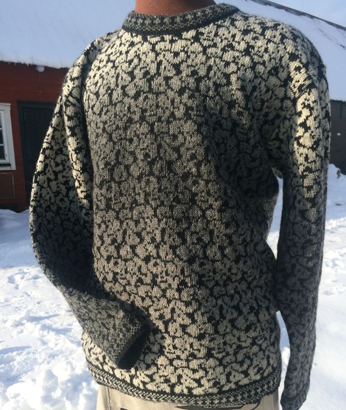 Ulltröja herr Stenmur svart o naturgrå